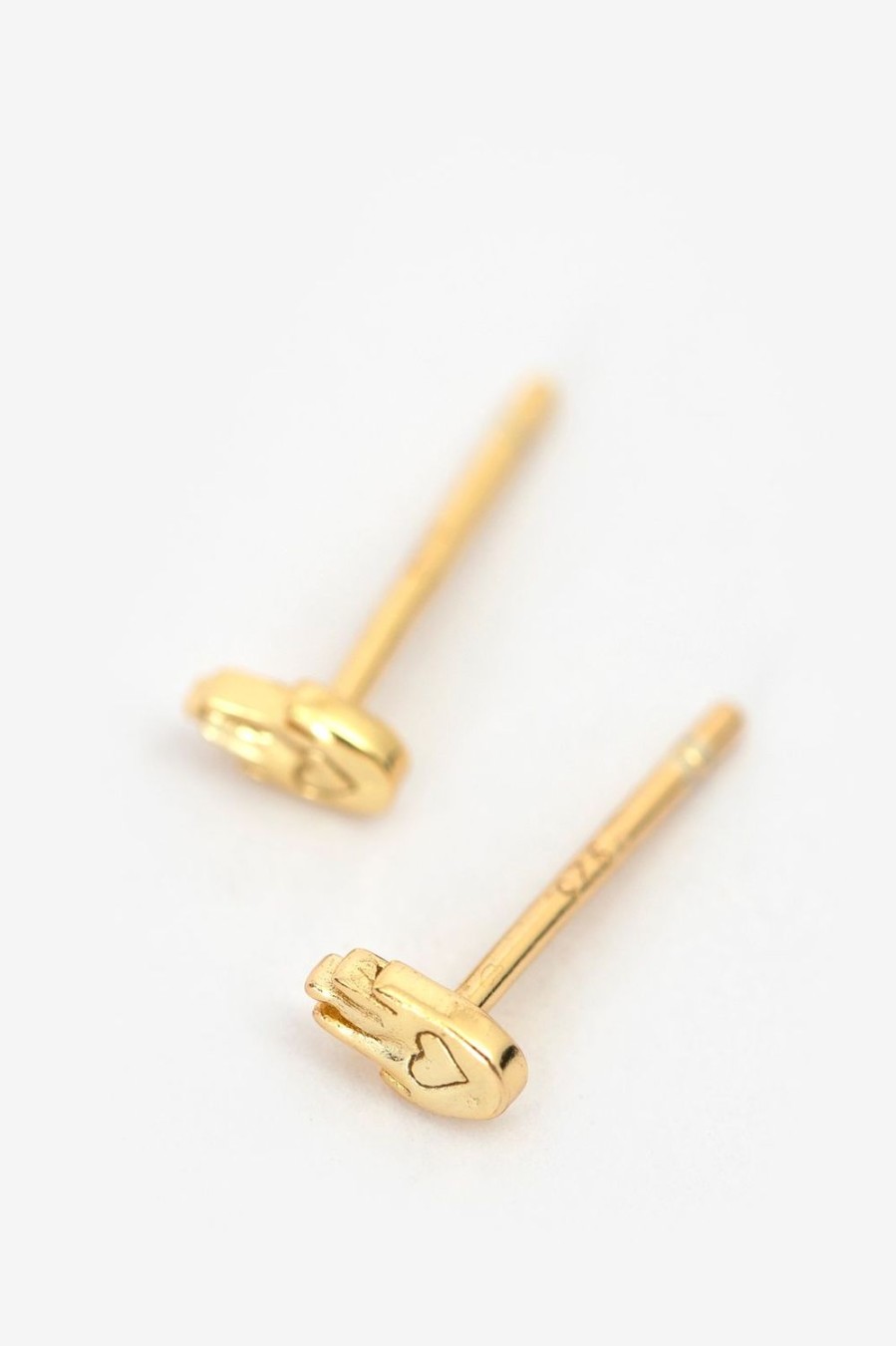 Sissy-Boy Sieraden | Gold Plated Stud Oorbellen Met Hand