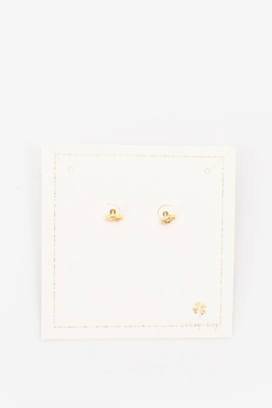 Sissy-Boy Sieraden | Gold Plated Stud Oorbellen Met Hand