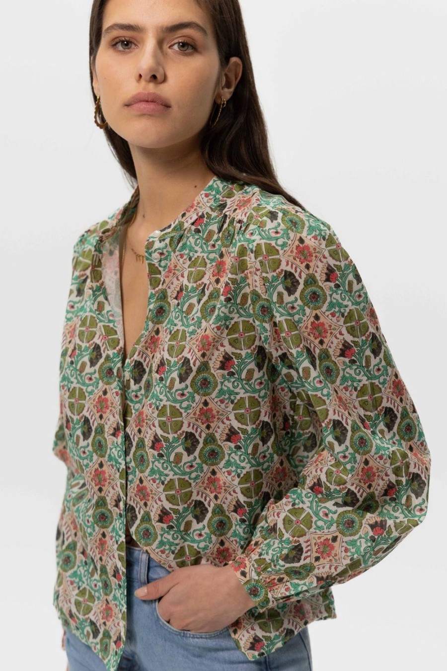 Sissy-Boy Blouses | Groene Blouse Met Print