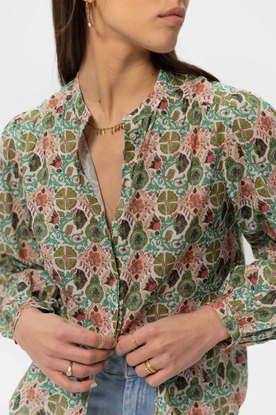 Sissy-Boy Blouses | Groene Blouse Met Print