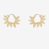 Anna Nina Sieraden | Anna+Nina Gold Plated Sunflower Petals Hoop Oorringen