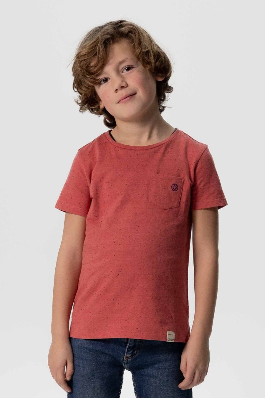 Sissy-Boy T-Shirts En Polo'S | Zacht Rood Neppy T-Shirt Met Smiley