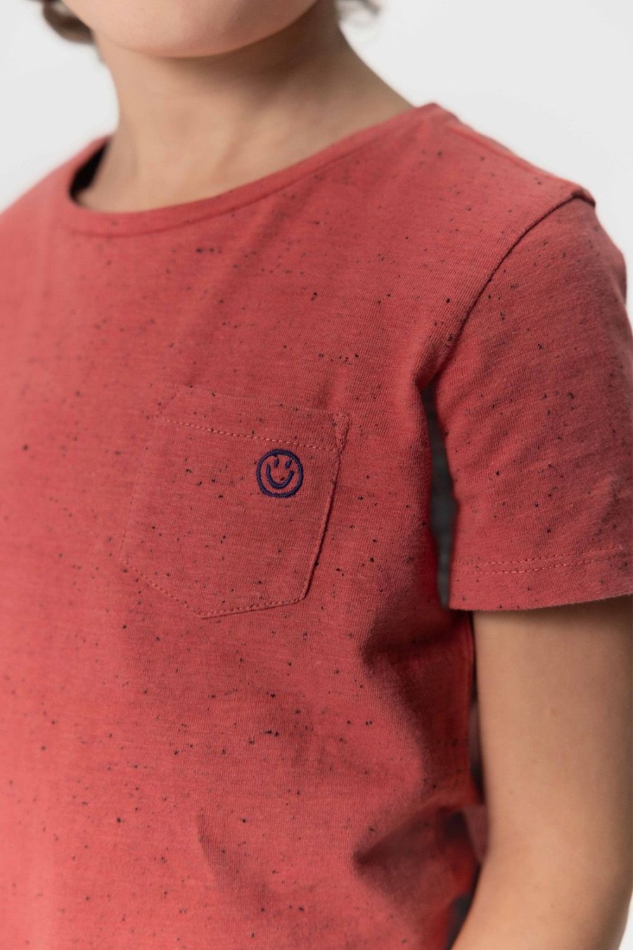 Sissy-Boy T-Shirts En Polo'S | Zacht Rood Neppy T-Shirt Met Smiley