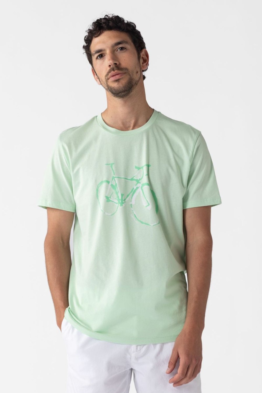 Sissy-Boy T-Shirts | Lichtgroen Katoenen T-Shirt Met Fiets