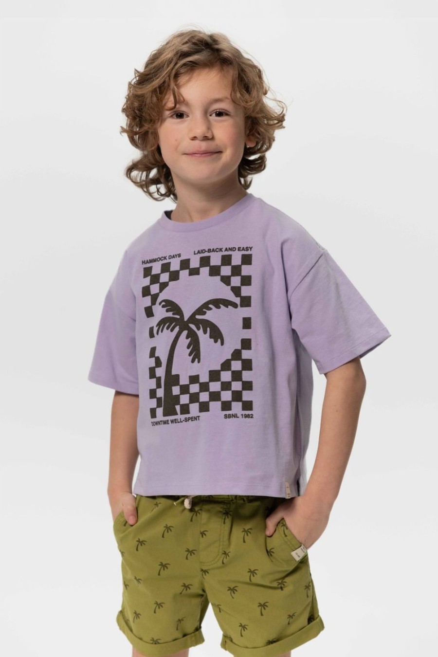 Sissy-Boy T-Shirts En Polo'S | Lavendel Wide Fit T-Shirt Met Artwork