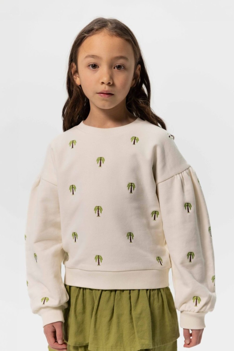 Sissy-Boy Truien En Vesten | Off-White Sweater Met Palmboom Embroidery