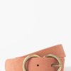 Sissy-Boy Riemen | Roze Suede Riem Met Ronde Buckle