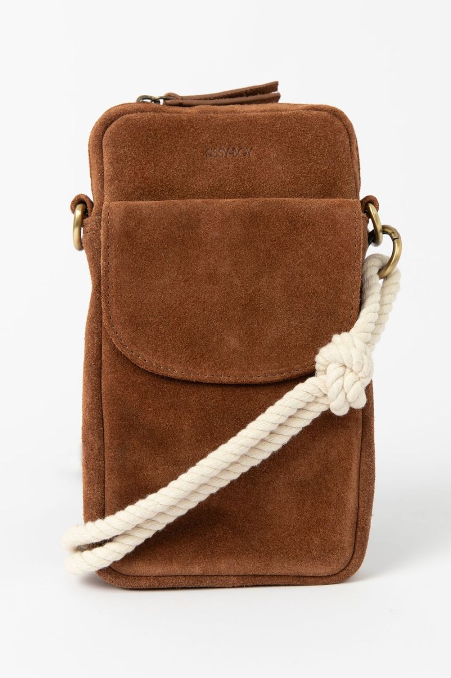 Sissy-Boy Tassen | Suede Crossbody Tasje Met Koord