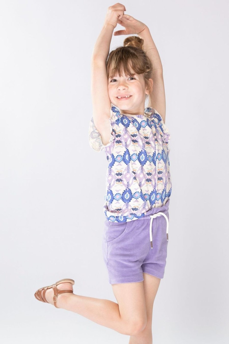 Sissy-Boy T-Shirts En Tops | Gekleurde Top Met Print En Ruffle Mouwen