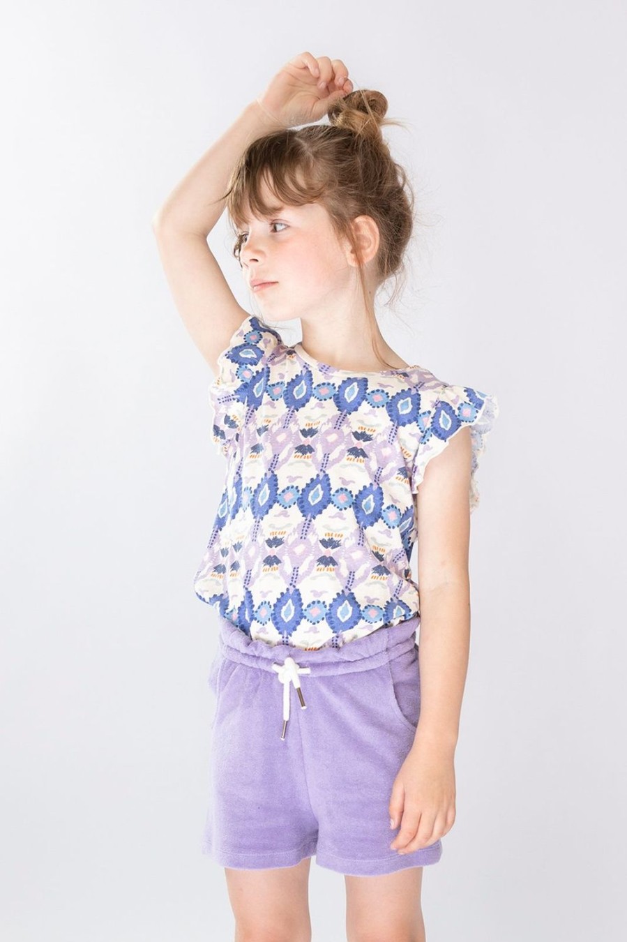 Sissy-Boy T-Shirts En Tops | Gekleurde Top Met Print En Ruffle Mouwen