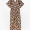 Sissy-Boy Broeken | Donkerbruine Kaftan Jumpsuit Met Ikat Print