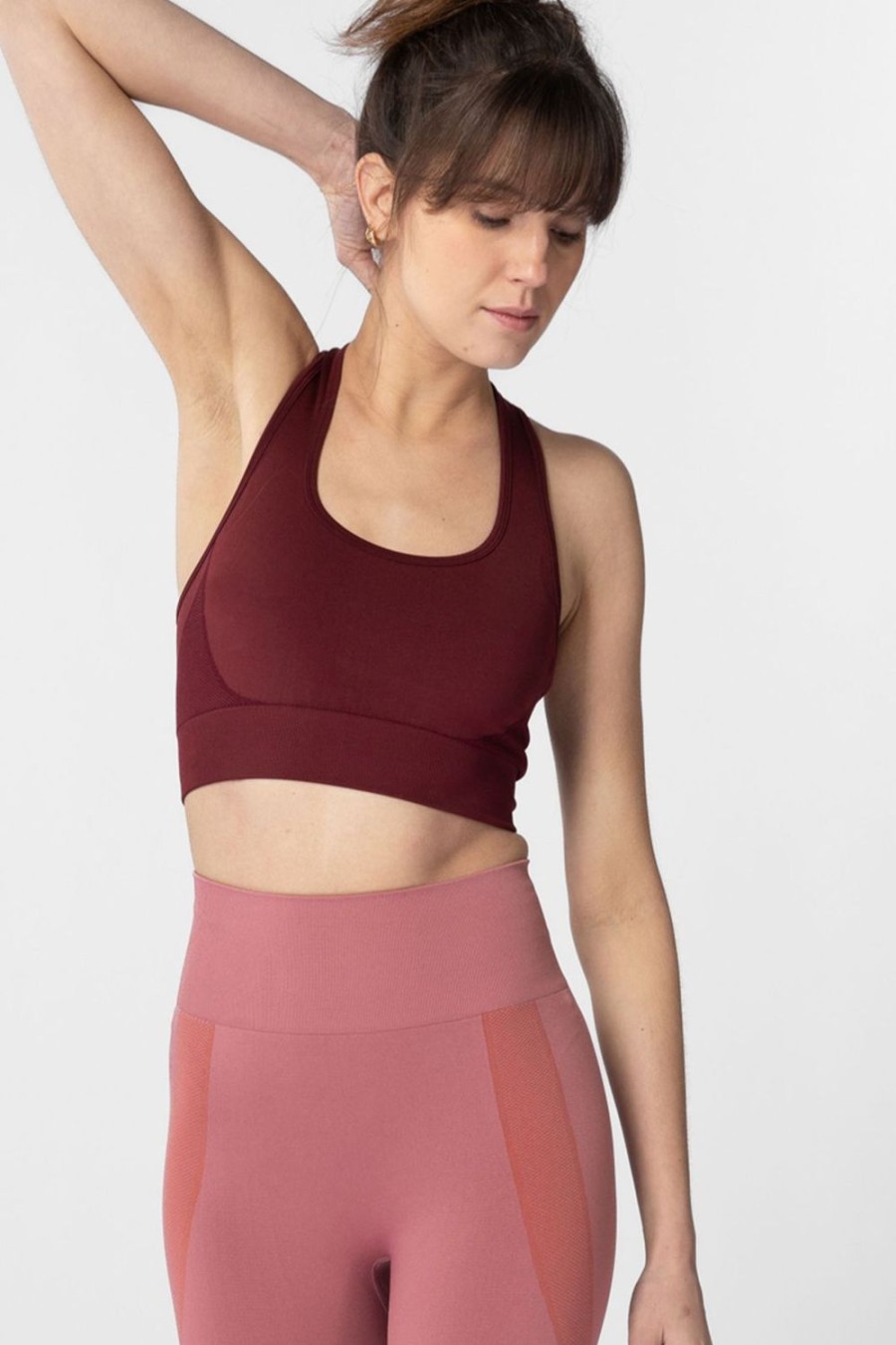 Sissy-Boy Yoga | Donkerrode Seamless Bra Top