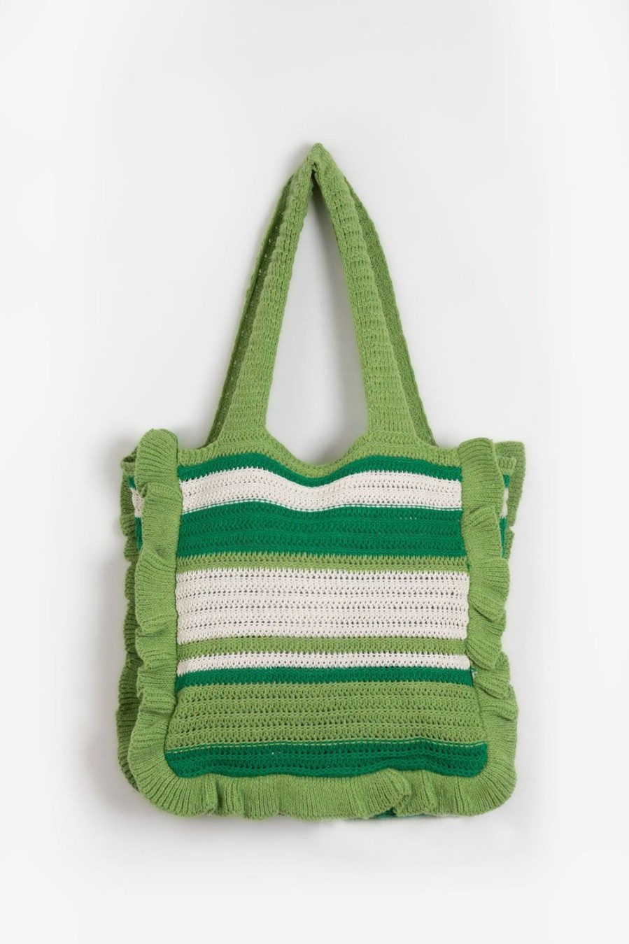 Sissy-Boy Tassen | E Crochet Gebreide Shopper Met Ruffles