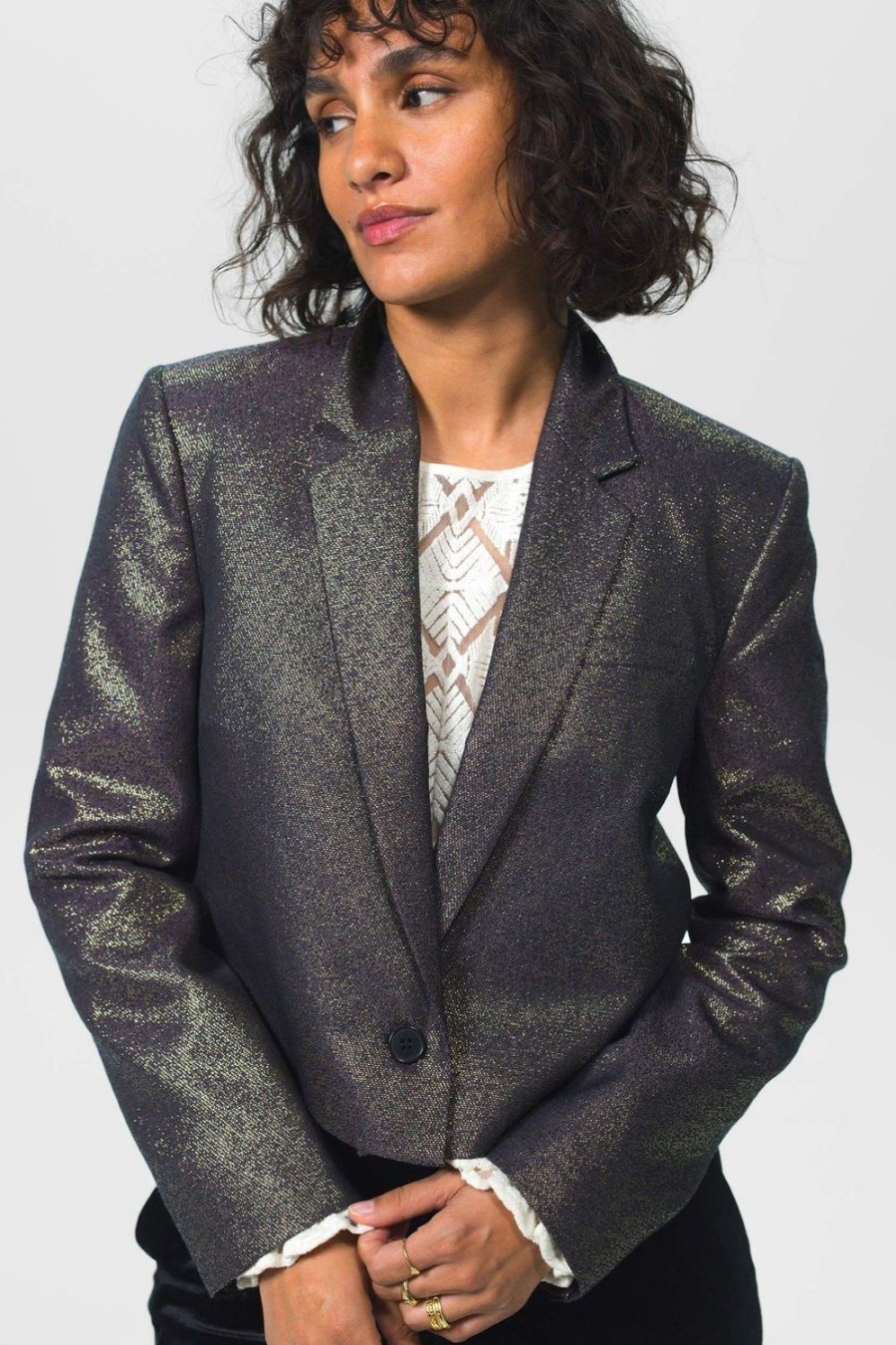 Sissy-Boy Blazers, Jasjes & Gilets | En Metallic Cropped Blazer