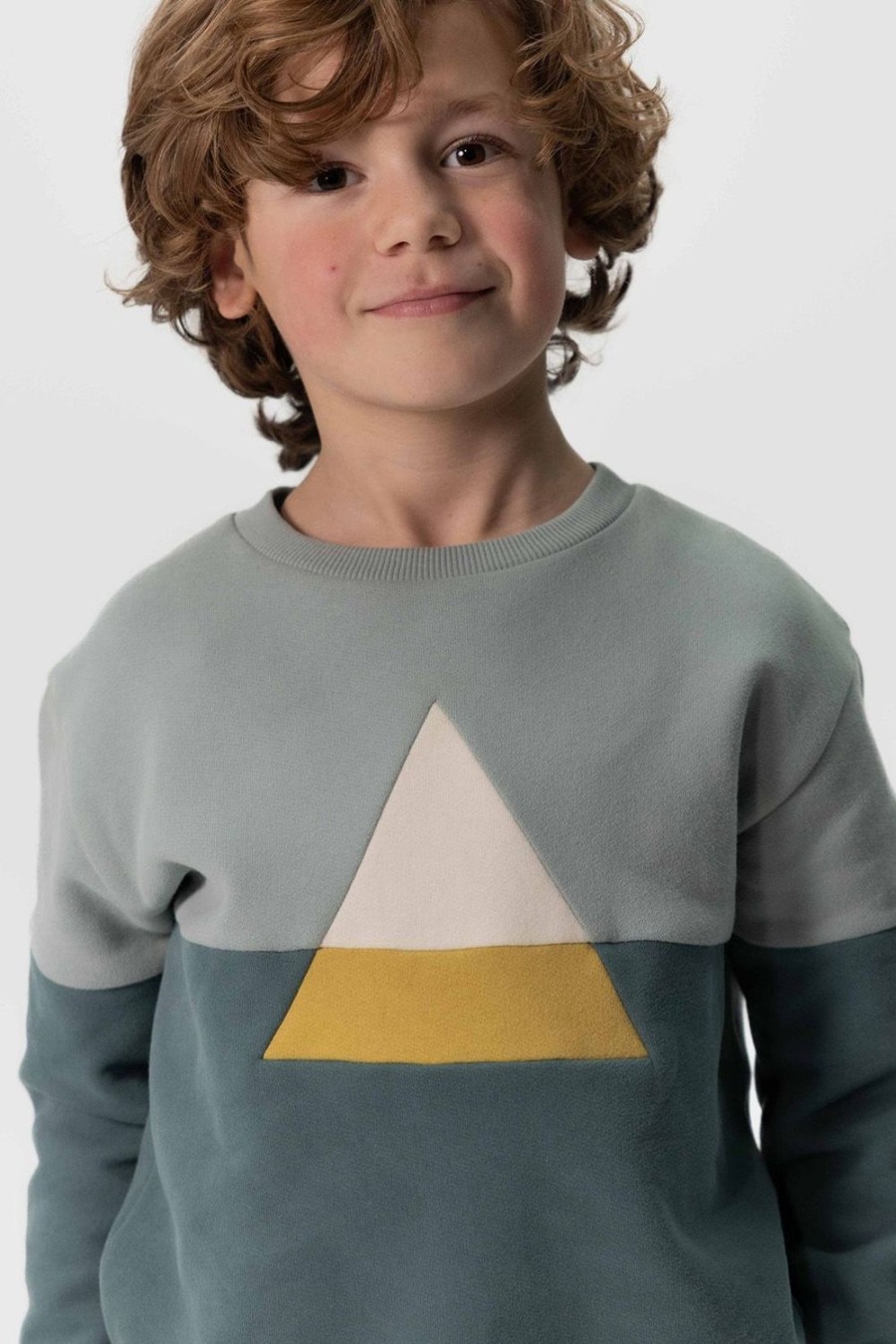 Sissy-Boy Truien En Vesten | Grijs E Colourblock Sweater Met Driehoek