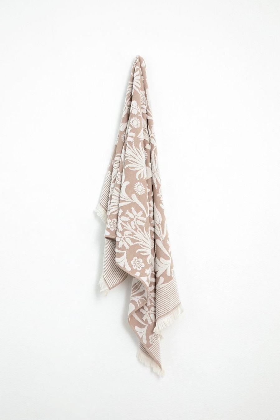 Sissy-Boy Handdoeken | Handdoek Beige Met Bloemenprint