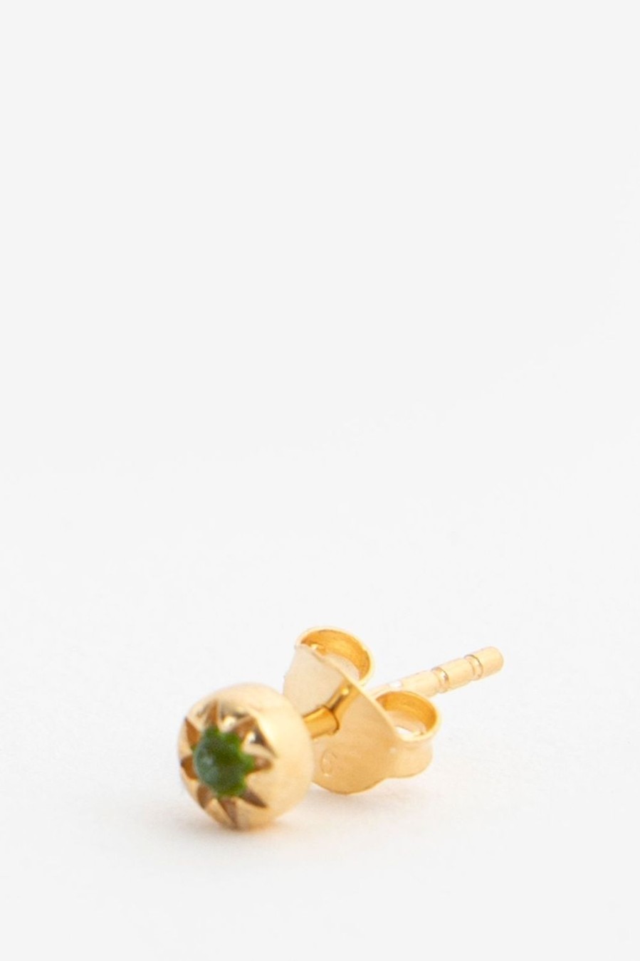 A Brend Sieraden | A Brend Gold Plated Stud Oorbel Met E Steen