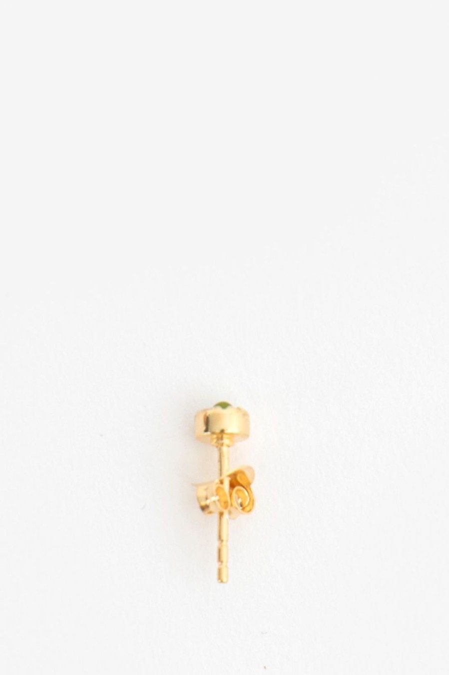 A Brend Sieraden | A Brend Gold Plated Stud Oorbel Met E Steen