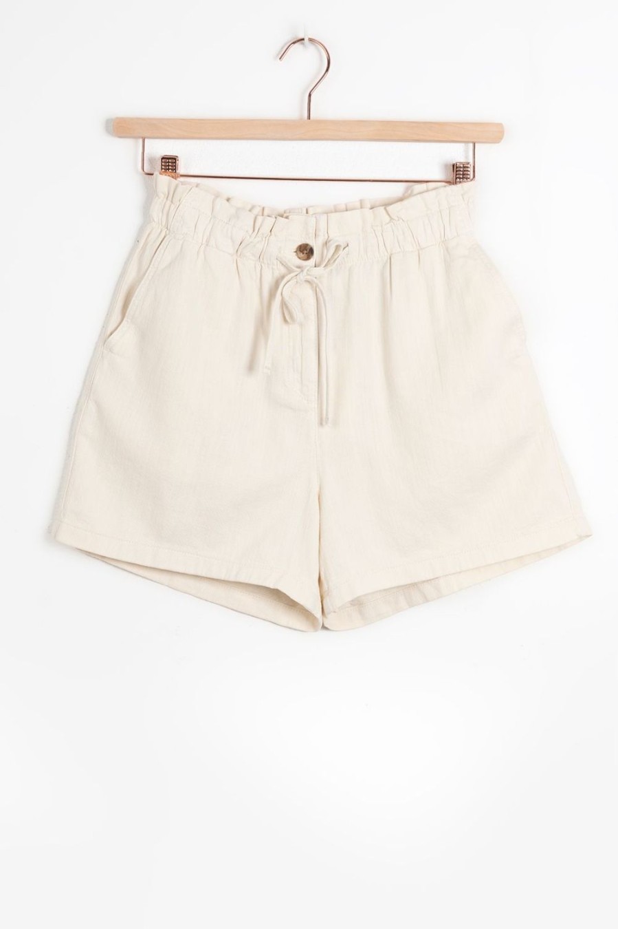 Sissy-Boy Broeken | Off-White High Waist Katoenen Shorts