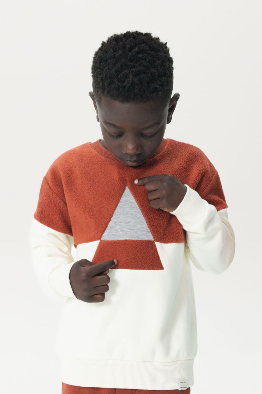 Sissy-Boy Truien En Vesten | Donkerrode Colourblock Sweater Met Driehoek