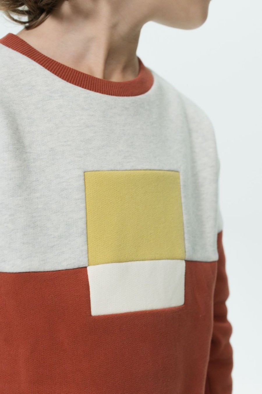 Sissy-Boy Truien En Vesten | Donkerrode Colourblock Sweater