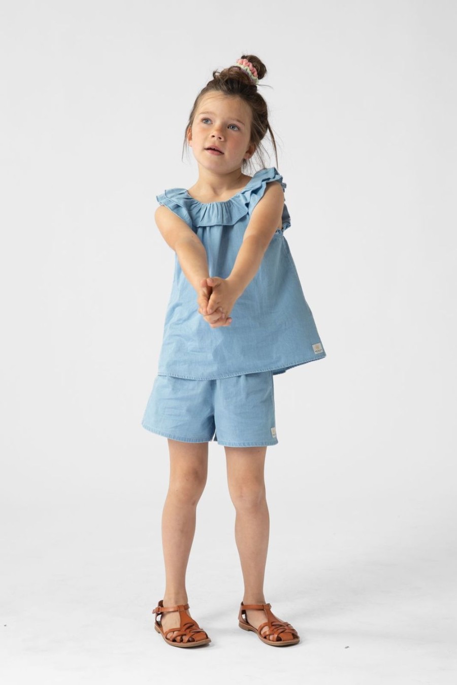 Sissy-Boy T-Shirts En Tops | E Denim Top Met Ruffles