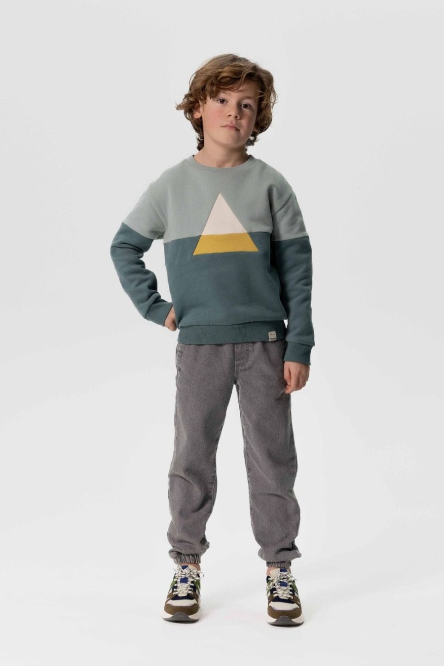 Sissy-Boy Broeken | Grijze Denim Pull On Broek Met Aantrekkoorden