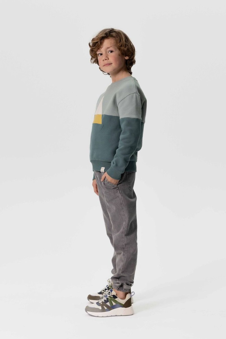 Sissy-Boy Broeken | Grijze Denim Pull On Broek Met Aantrekkoorden