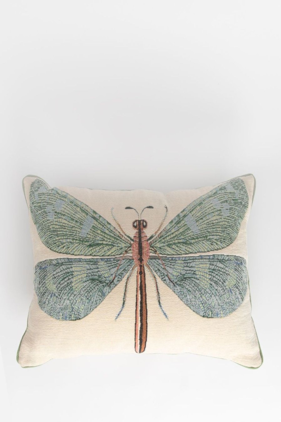 Sissy-Boy Kussens | Grijsblauw Jacquard Kussen Dragonfly