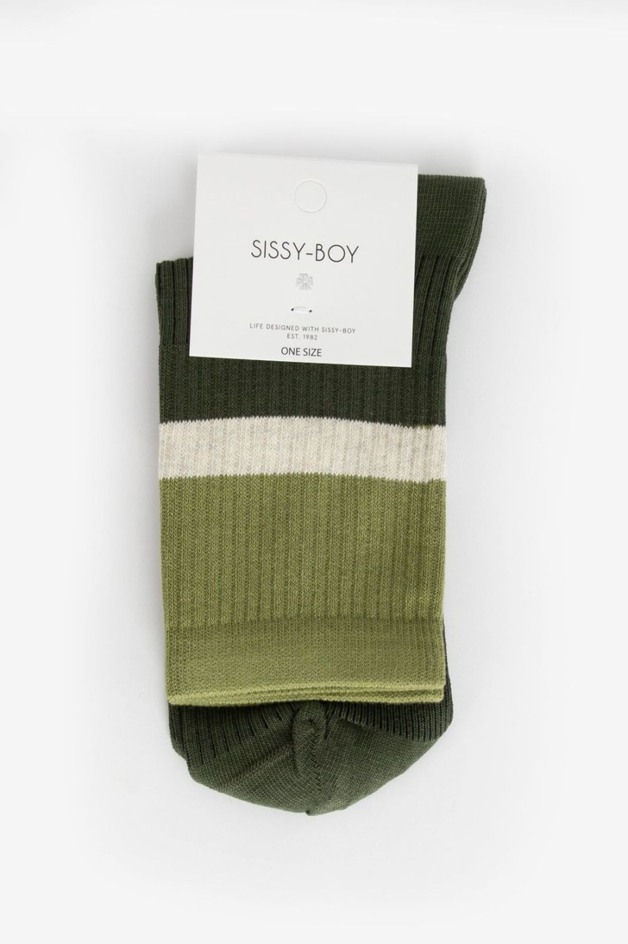 Sissy-Boy Sokken | Groene Colourblock Rib Sokken