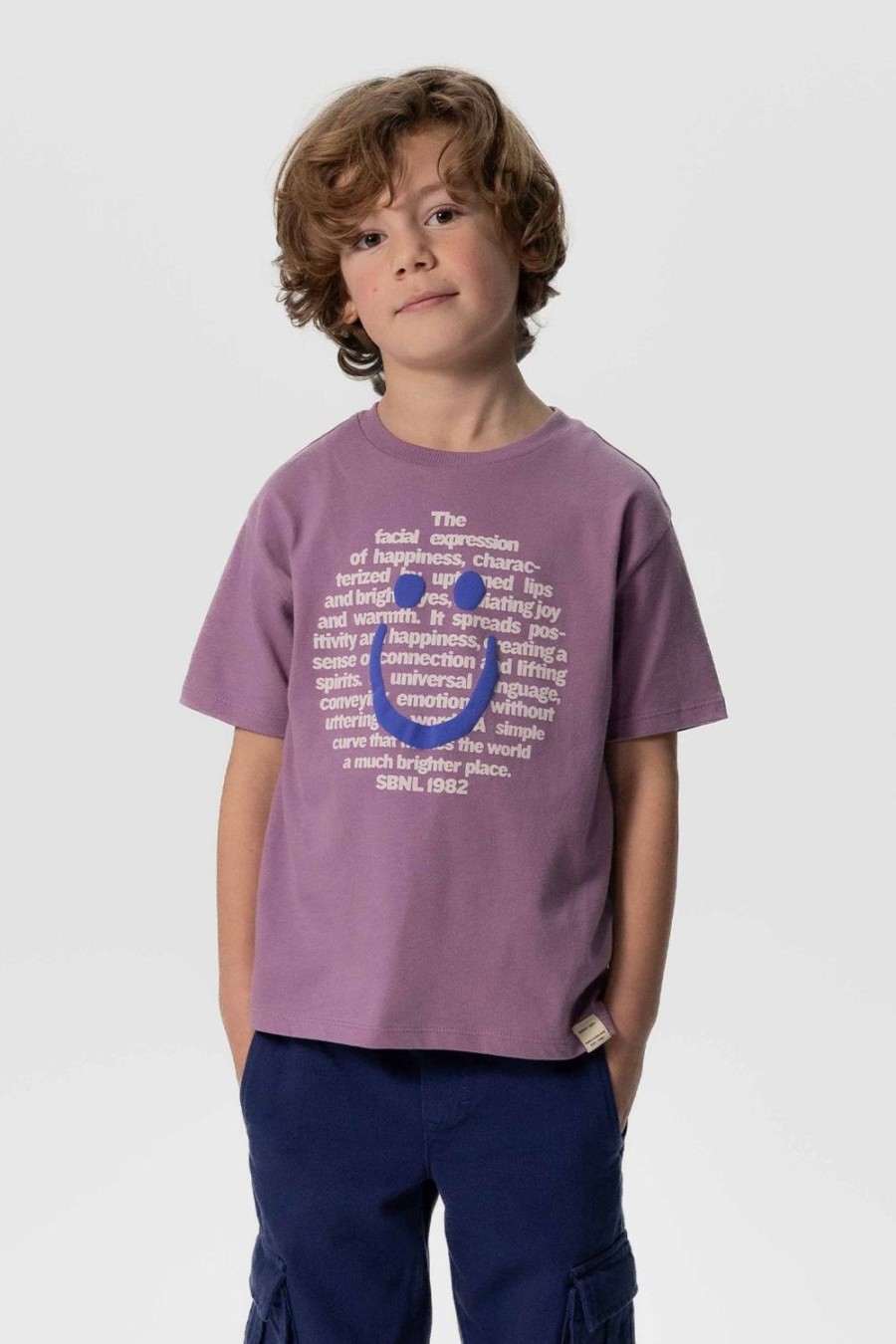 Sissy-Boy T-Shirts En Polo'S | Paars Oversized T-Shirt Met Smiley Print