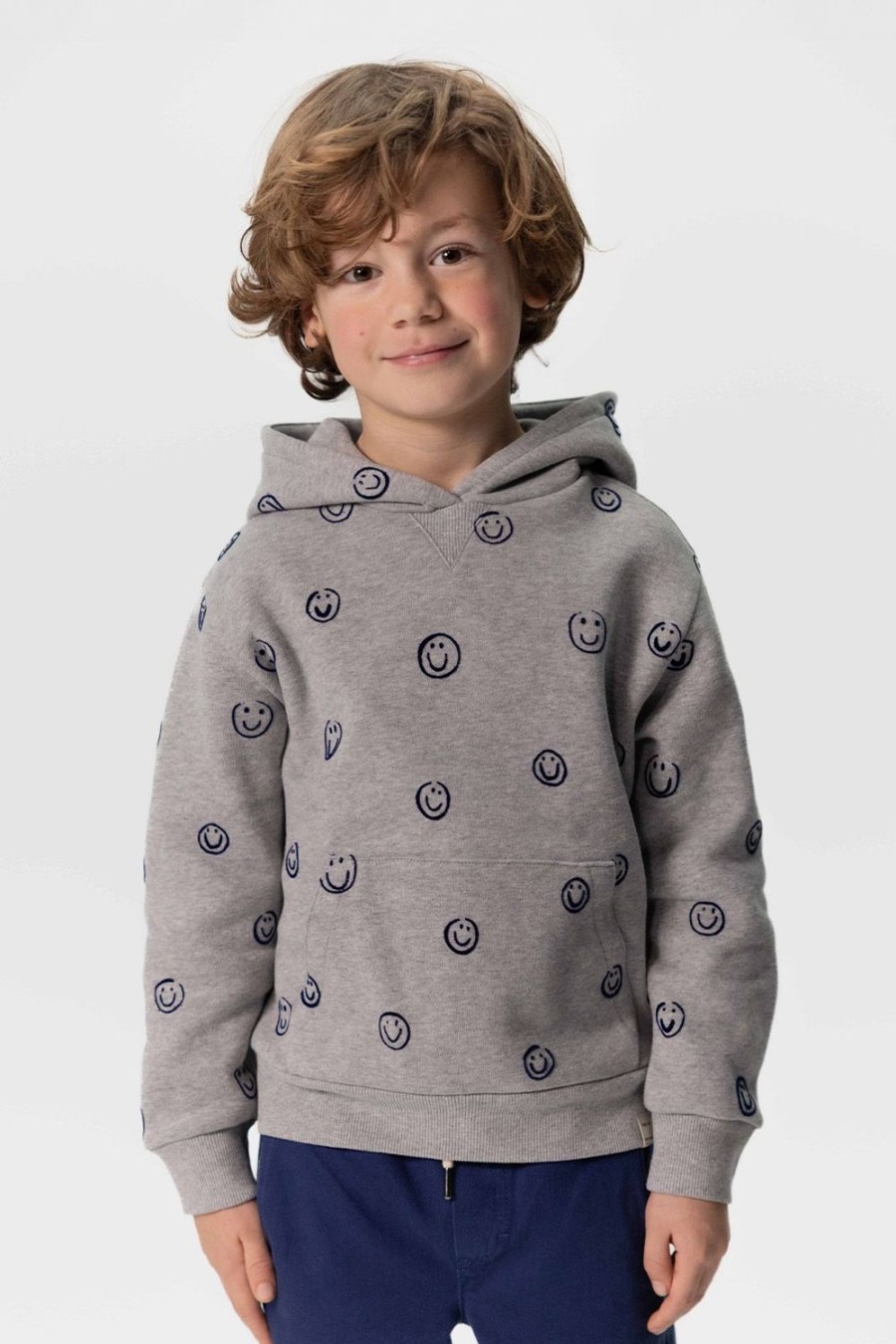 Sissy-Boy Truien En Vesten | Grijze Oversized Hoodie Met Smiley Print