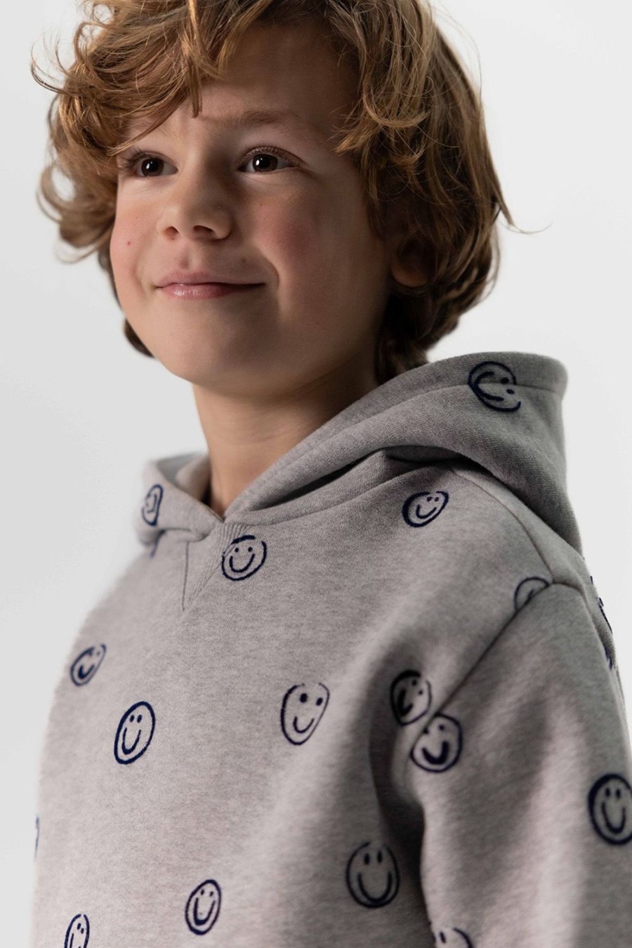 Sissy-Boy Truien En Vesten | Grijze Oversized Hoodie Met Smiley Print