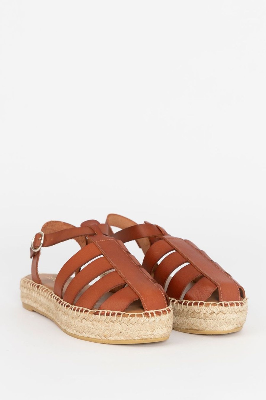 Sissy-Boy Schoenen | E Leren Sandalen Met Espadrille Zool