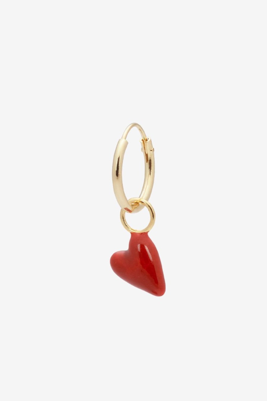 Anna Nina Sieraden | Anna+Nina Gold Plated Single Heart Beat Oorbel