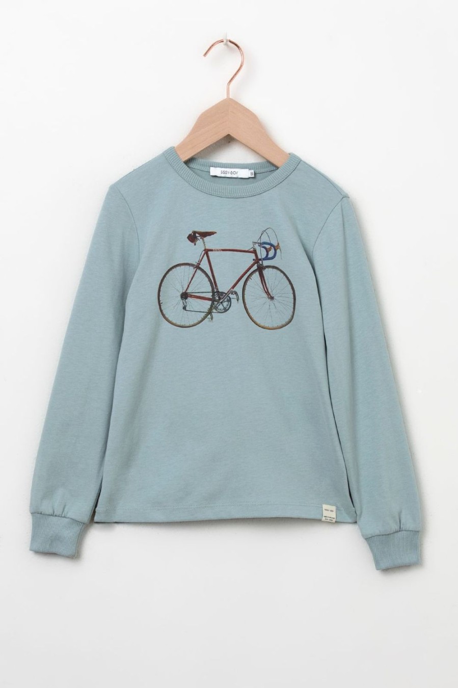 Sissy-Boy T-Shirts En Polo'S | Lichtblauw Longsleeve T-Shirt Met Fiets