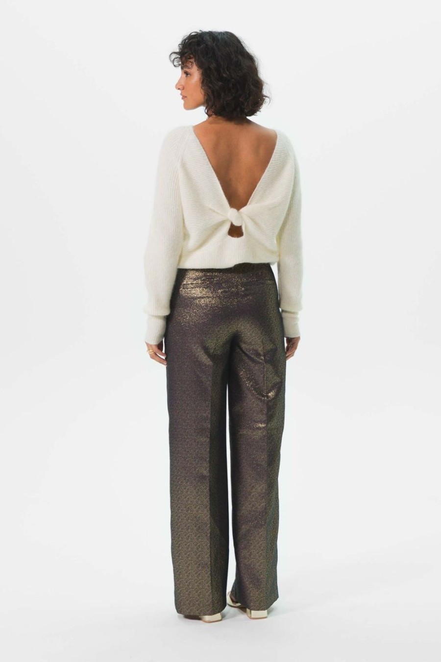 Sissy-Boy Broeken | En Metallic Wide Leg Pantalon